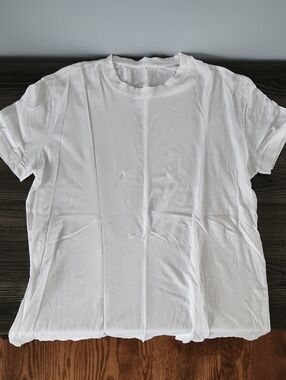 Lahgo Men's Organic Pima Easy Crewneck T-Shirt - White